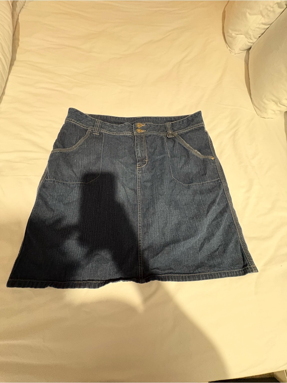 Faded Glory Dark Blue Denim A-Line Skirt